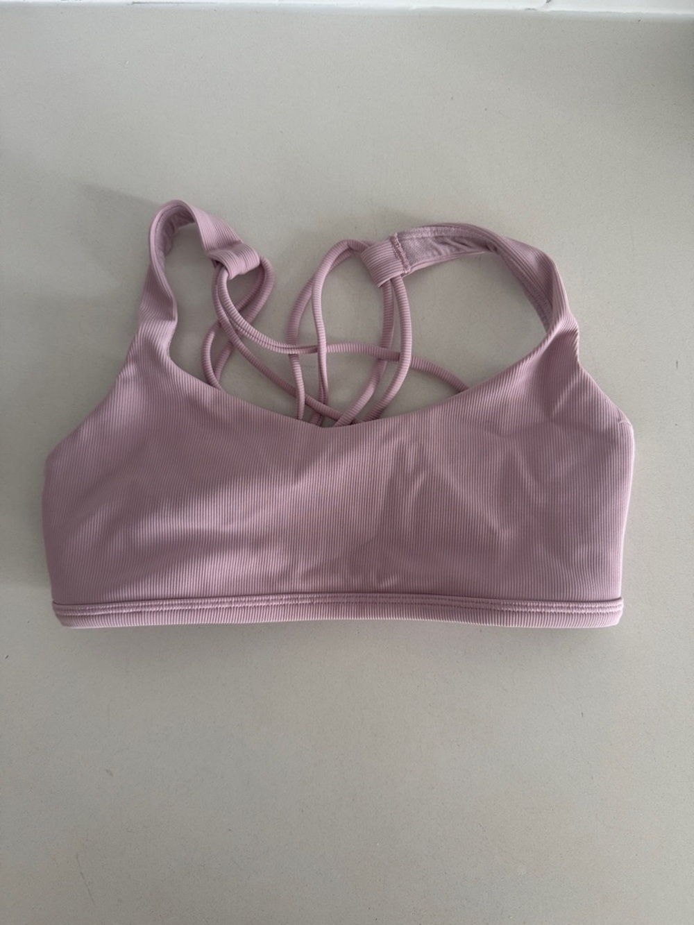 lululemon athletica Light Pink Strappy Ribbed Sports Bra